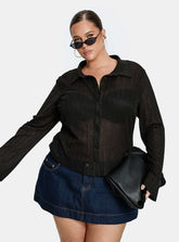 When You Sleep Long Sleeve Top Black Curve