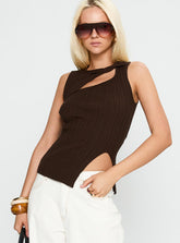Cash Out Twist Detail Top Chocolate
