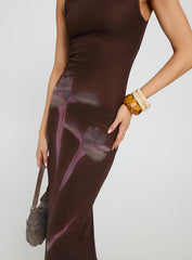 Fayola Maxi Dress Floral Brown